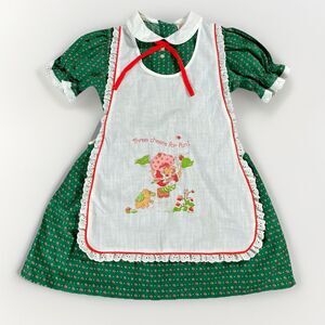 Vintage 80s Strawberry Shortcake Petite Frocks Pinafore Dress Girls 4/5
